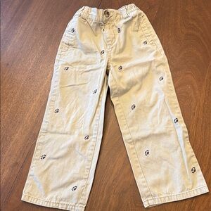 Gymboree Tan Kids Pants with Football Embroidery